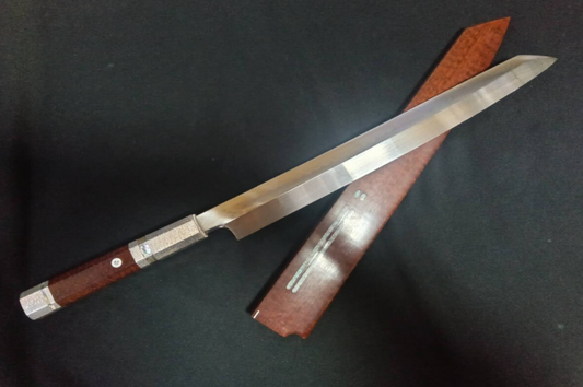 White Steel #2 (Honyaki-Mizuyaki) Yanagiba(Kiritsuke) 330mm-Mirror Polished(both sides)