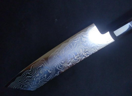 Ginsan Damascus Santoku(Kiritsuke) 180mm