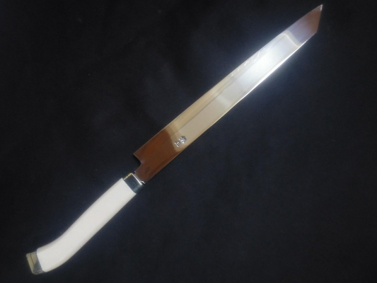 Ginsan Yanagiba (Kiritsuke) 270mm -Mirror Polished (both sides) -Colored pistol-grip handle