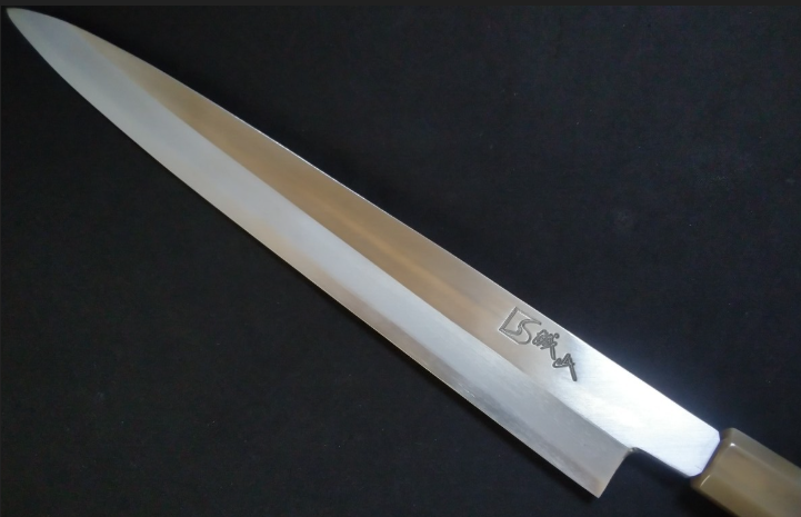 银山大马士革钢柳刃(切付)270毫米 - 镜面抛光(双面)