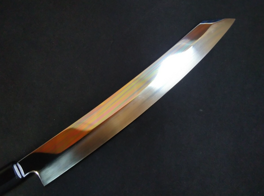 Super Steel (Honyaki) Yanagiba(Kiritsuke) -Ultra thin- 240mm -Mirror Polished(one side)