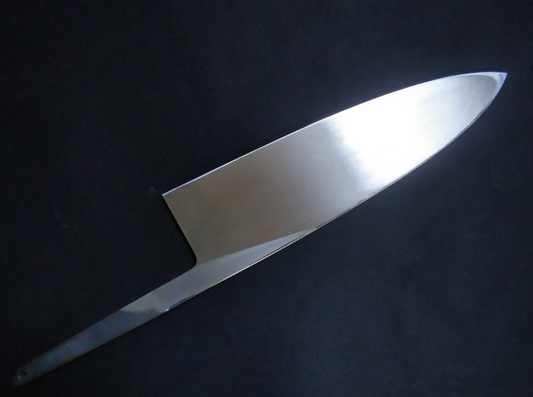 White Steel #2 Damascus Deba 210mm-Mirror Polished Blur Finish