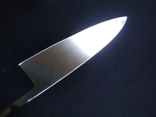 White Steel #2 (Honyaki-Mizuyaki) Deba 180mm-Mirror Polished(one side)