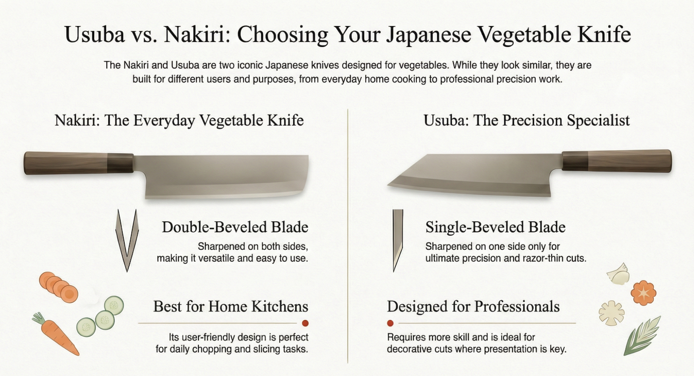 Choosing Between Nakiri and Usuba: Ease vs. Precision