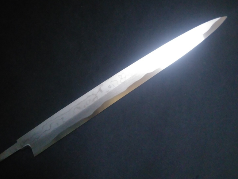 Blue Steel #2 Damascus Sushi Yanagiba 270mm- Mirror Polished Blur Finish
