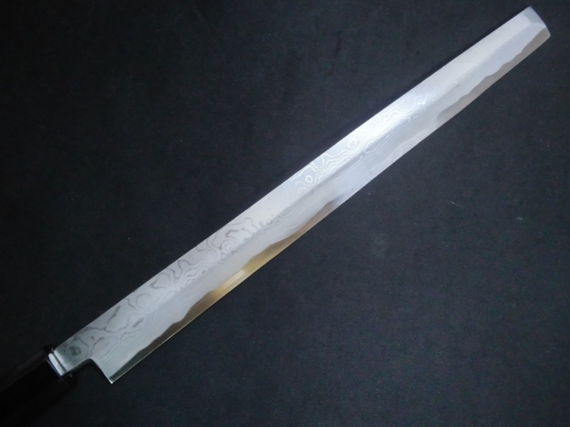 Blue Steel #2 Damascus Takohiki 240mm- Mirror Polished Blur Finish