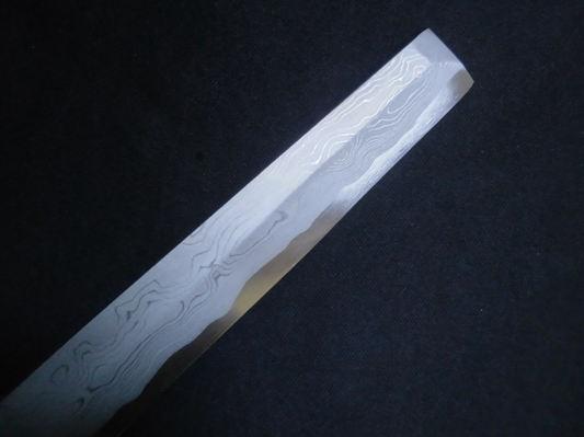 Blue Steel #2 Damascus Takohiki 240mm- Mirror Polished Blur Finish