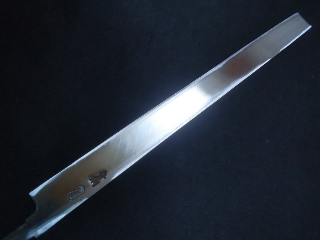 Blue Steel #2 Damascus Takohiki 240mm- Mirror Polished Blur Finish