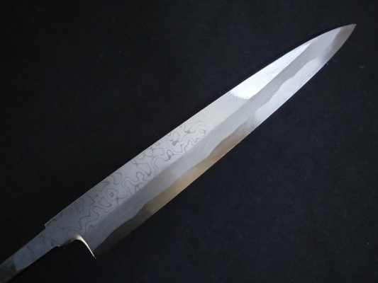 Blue Steel #2 Damascus Yanagiba 210mm- Mirror Polished Blur Finish