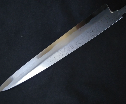 Blue Steel #2 Damascus Yanagiba 240mm- Mirror Polished Blur Finish