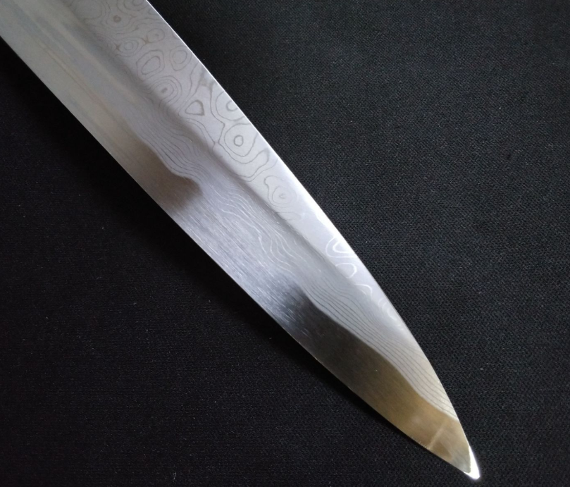Blue Steel #2 Damascus Yanagiba 240mm- Mirror Polished Blur Finish