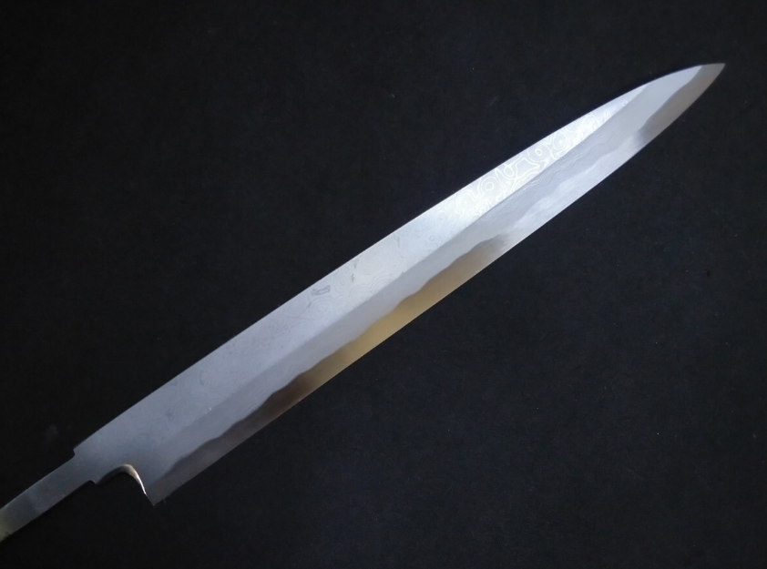 Blue Steel #2 Damascus Yanagiba 270mm- Mirror Polished Blur Finish