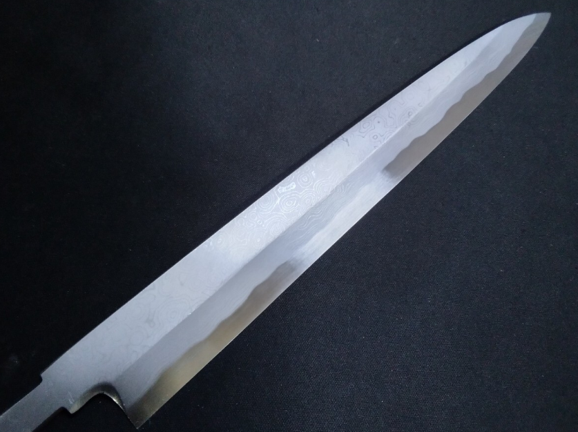 Blue Steel #2 Damascus Yanagiba 270mm- Mirror Polished Blur Finish