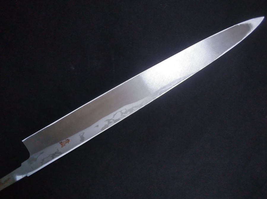 Blue Steel #2 Damascus Yanagiba 300mm- Mirror Polished Blur Finish
