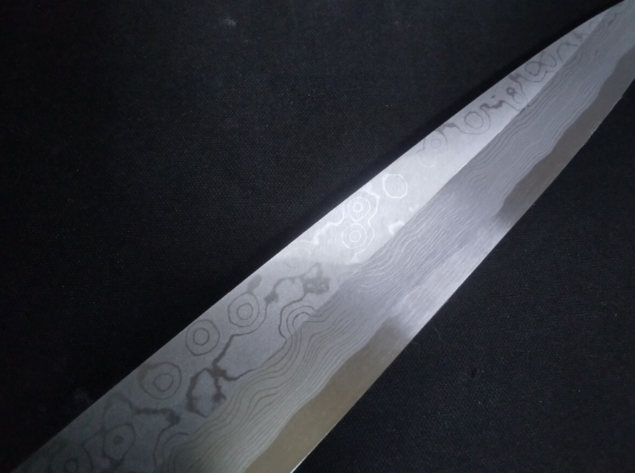 Blue Steel #2 Damascus Yanagiba 300mm- Mirror Polished Blur Finish