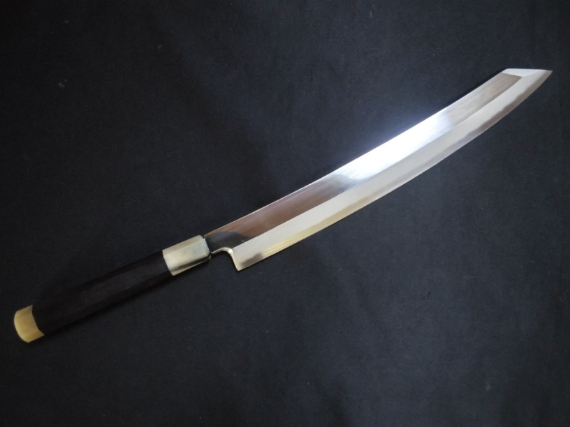 Ginsan Damascus Yanagiba (Kiritsuke) 330mm -Mirror Polished(both sides)