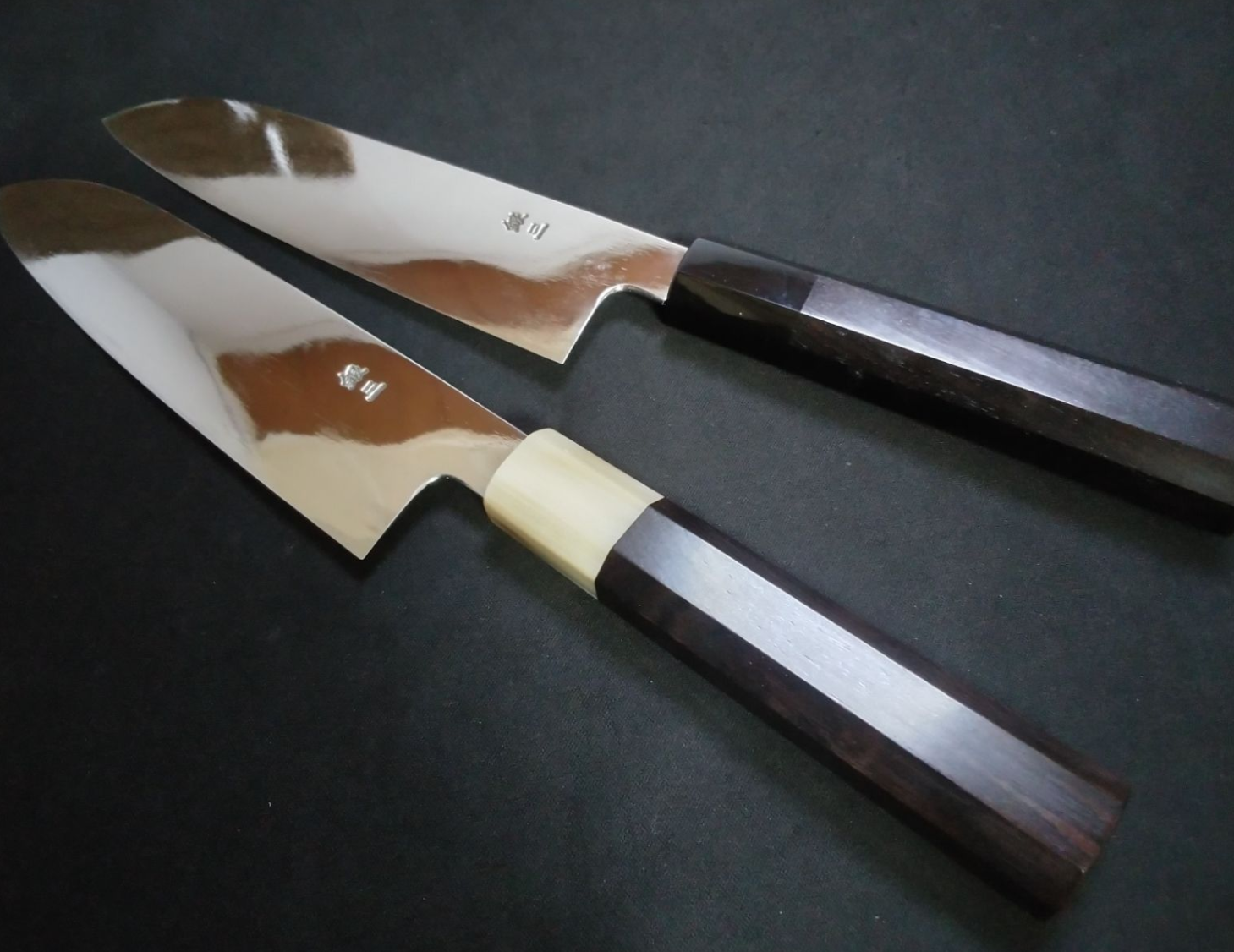 Ginsan Santoku 180mm-Mirror Polished(both sides)