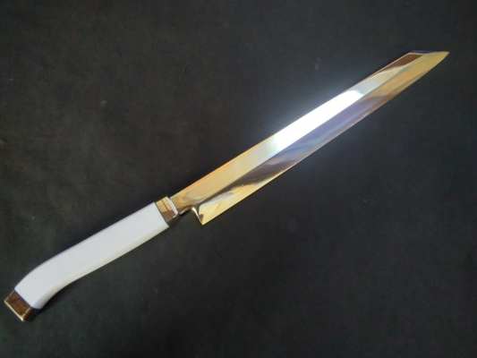 Ginsan Yanagiba(Kiritsuke) 270mm -Mirror Polished(both sides) -Colored pistol-grip handle