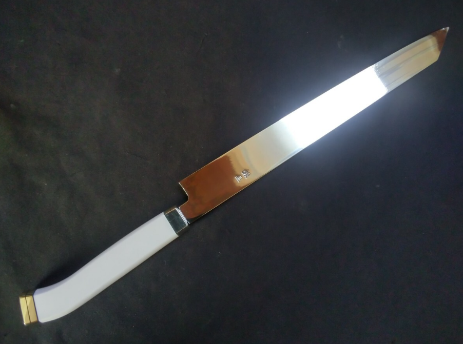 Ginsan Yanagiba(Kiritsuke) 270mm -Mirror Polished(both sides) -Colored pistol-grip handle