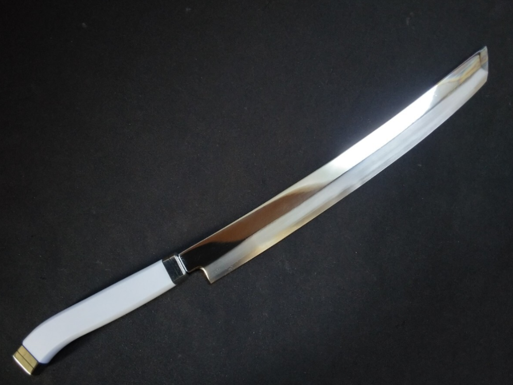 Ginsan Yanagiba(Kiritsuke) 300mm -Mirror Polished(one side) -Colored pistol-grip handle