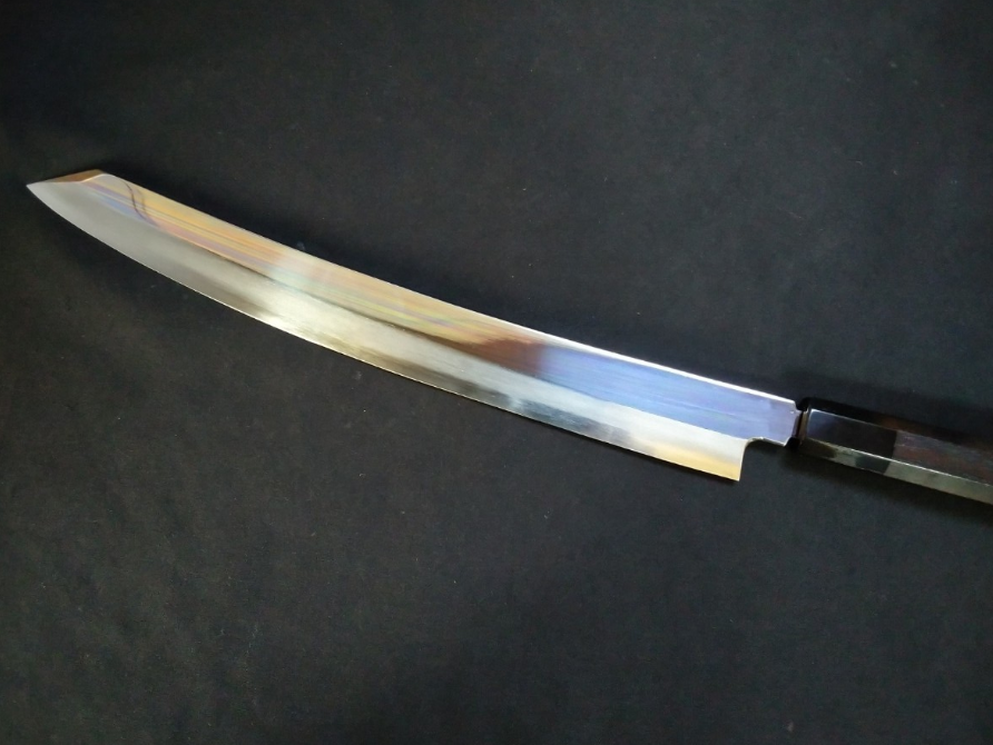 Ginsan Yanagiba (Kiritsuke) 330mm -Mirror Polished (one side) -Left handed