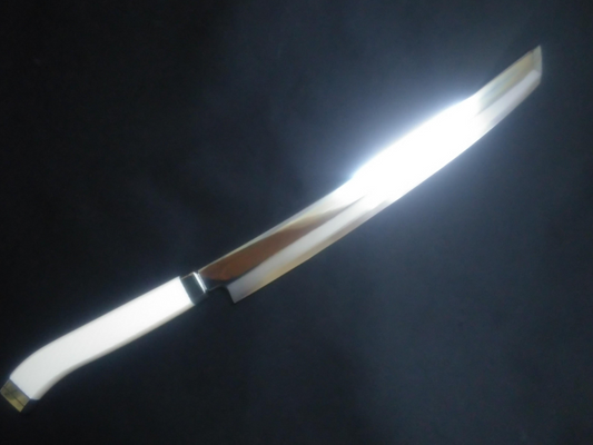 Ginsan Yanagiba (Sakimaru) 300mm -Mirror Polished (one side) -Colored pistol-grip handle