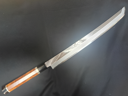 Ginsan Yanagiba (Sakimaru) 390mm - Hand-Engraved Dragon