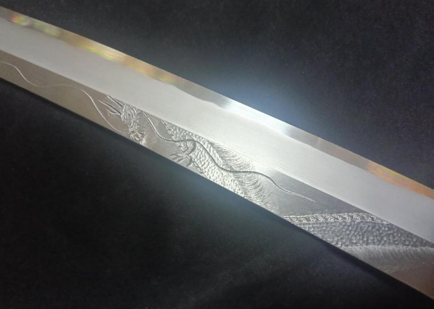 Ginsan Yanagiba (Sakimaru) 390mm - Hand-Engraved Dragon