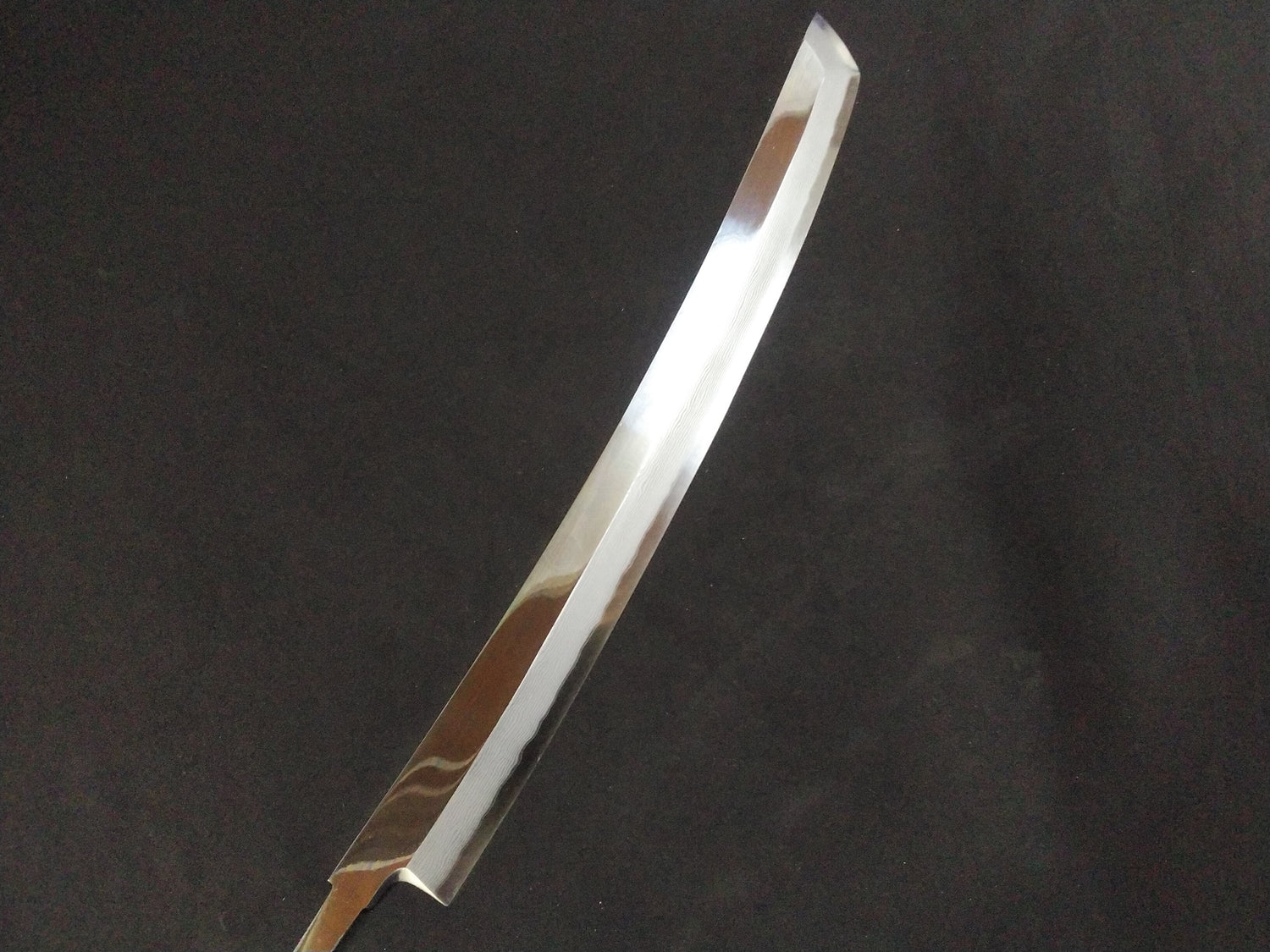 Ginsan_Damascus_steel_Yanagiba_Japanese_sword_shaped_400mm-Mirror_Polished_both_sides