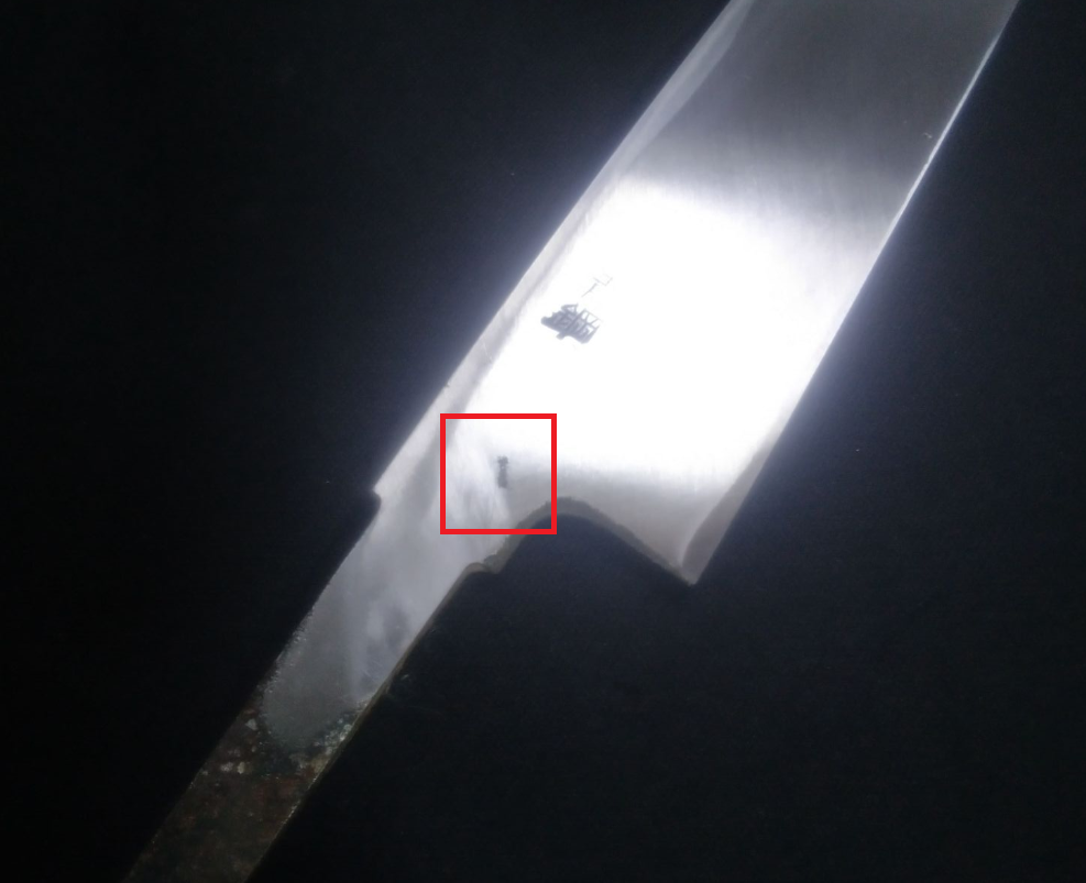 Super acier (Honyaki) Deba 210mm-poli miroir (des deux côtés)
