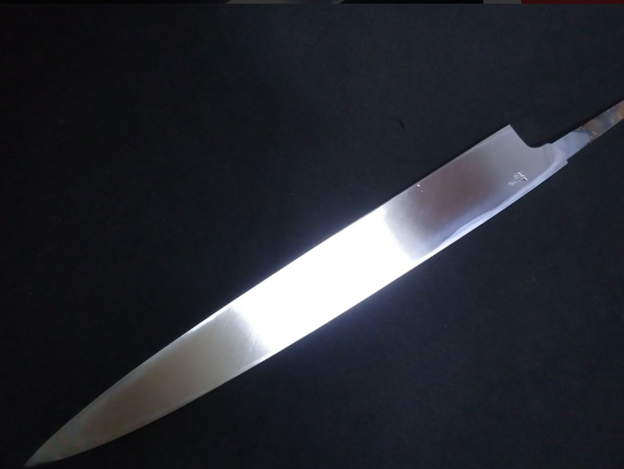 Super acier (Honyaki) Deba 210mm-poli miroir (des deux côtés)