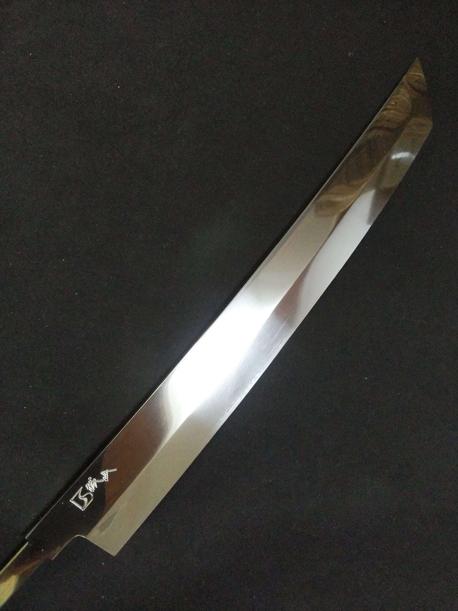 Super-Steel-Honyaki-Yanagiba-Japanese-sword-shaped-360mm-Mirror-Polished-both-sides