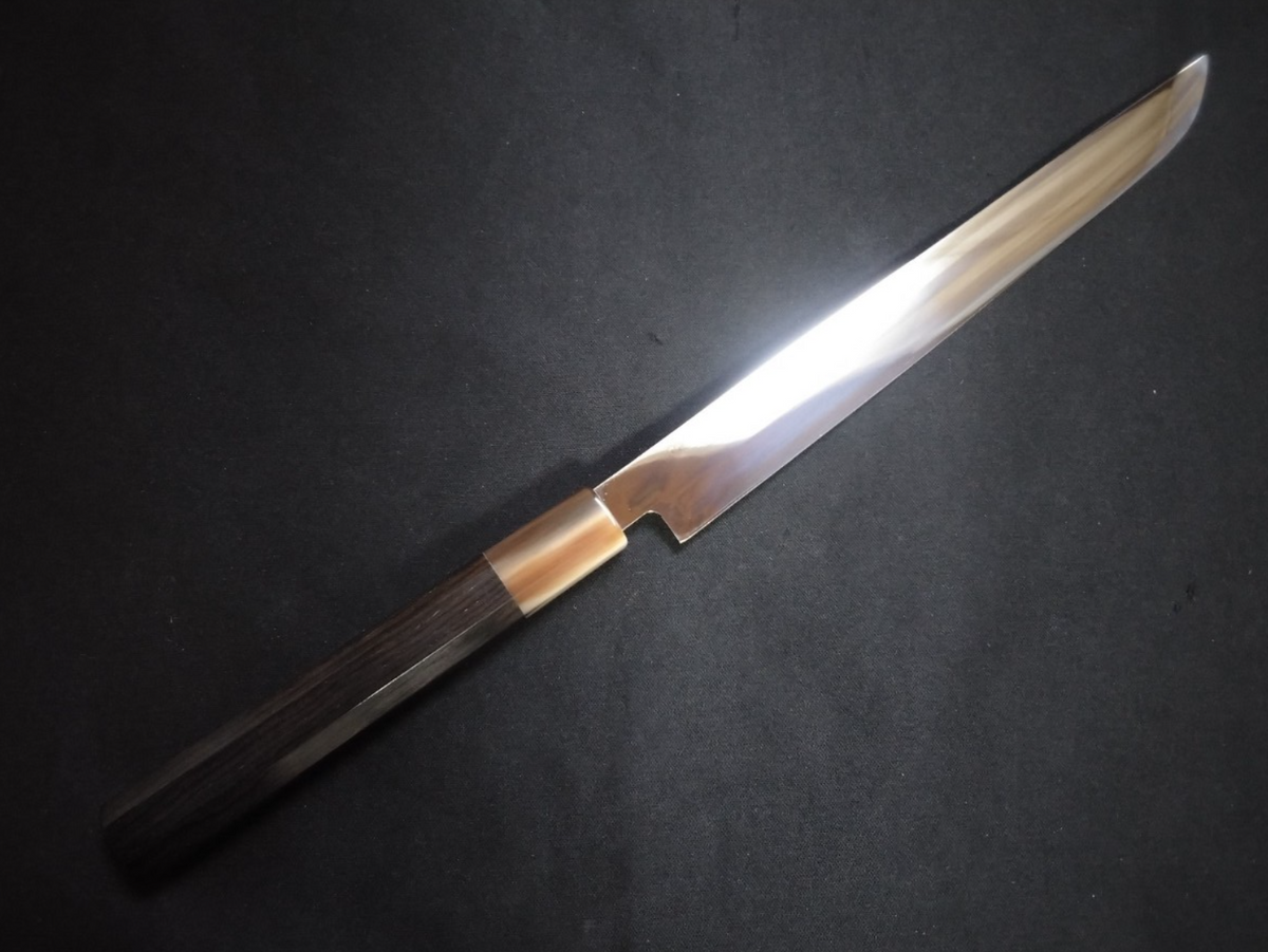 Super Steel (Honyaki) Sakimaru (Double-Edged) 230mm-Mirror Polished (both sides)