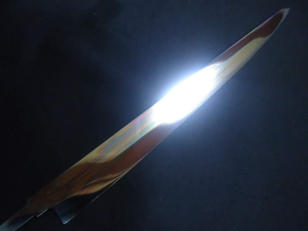 Super Steel (Honyaki)  Sujihiki  360mm-Mirror Polished (both sides)