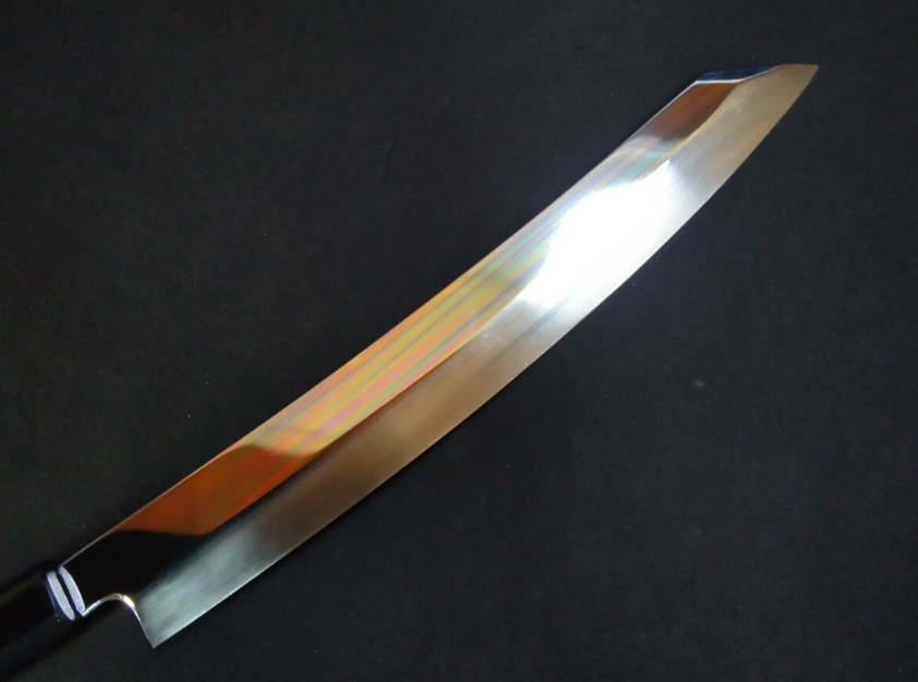 Super Steel (Honyaki) Yanagiba(Kiritsuke) -Ultra thin- 240mm -Mirror Polished(one side)