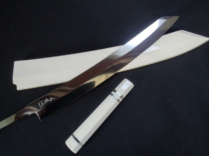 Super Steel (Honyaki) Yanagiba (Kiritsuke) 360mm-Mirror Polished (both sides)