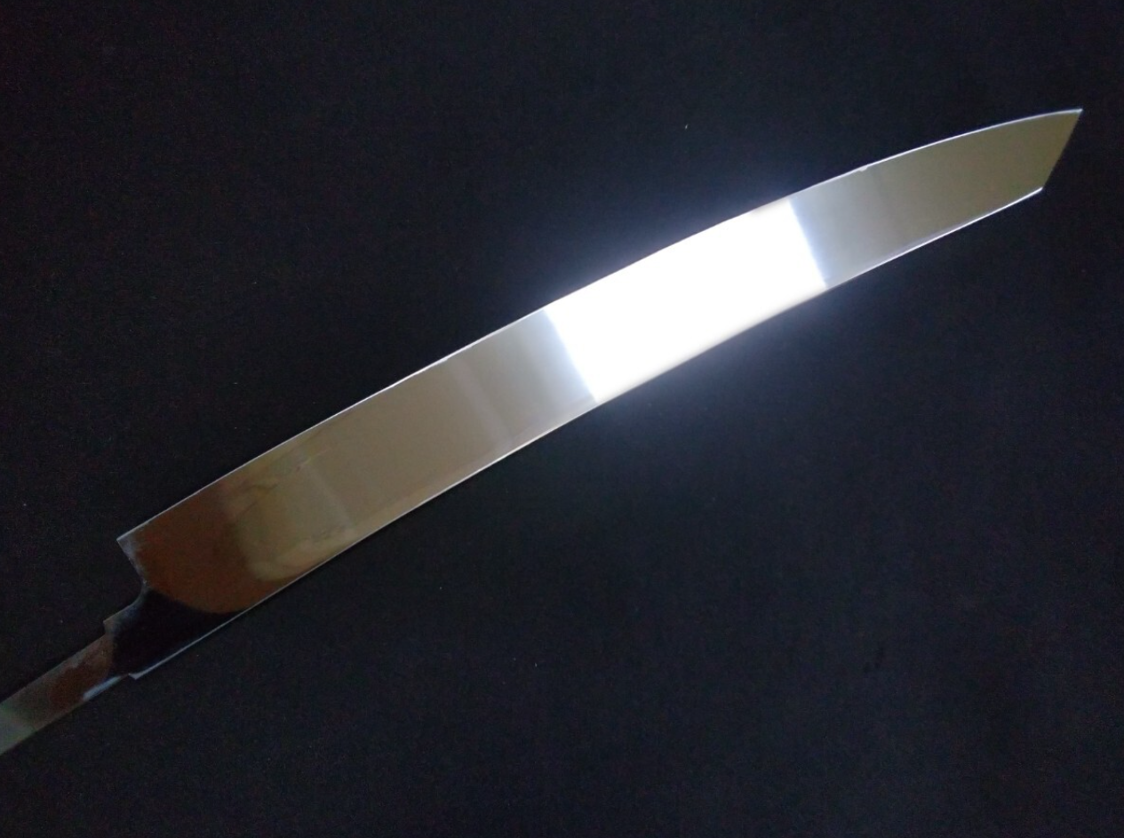 Super Steel (Honyaki) Yanagiba (Kiritsuke) 360mm-Mirror Polished (both sides)