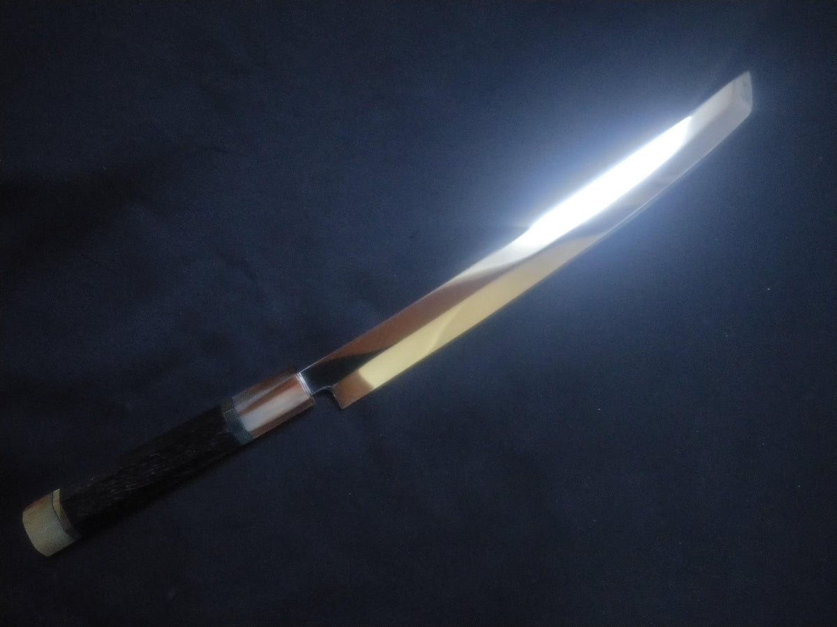 Super Steel (Honyaki) Yanagiba (Sakimaru) 270mm - Mirror Polished (both sides) – Reserved for Jerry