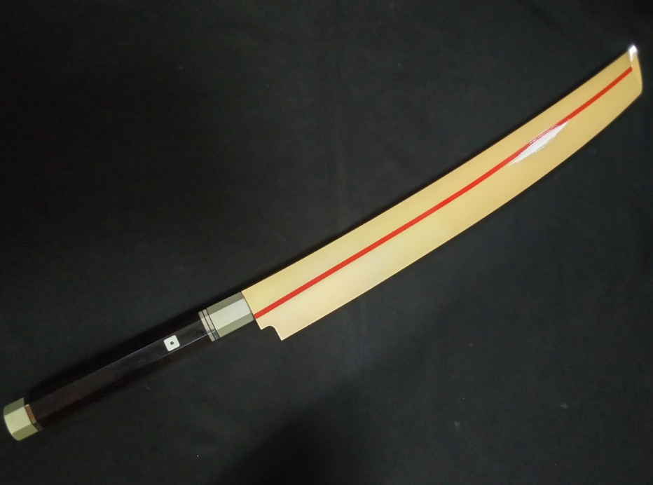 Super Steel (Honyaki) Yanagiba(Sakimaru) 450mm-Mirror Polished(both sides)