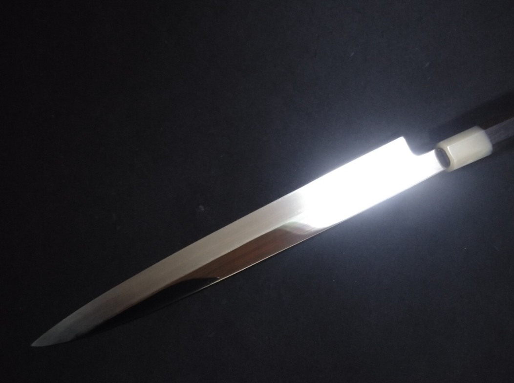 Super Steel (Honyaki) Yanagiba(Ultra thin) 270mm -Mirror Polished(one side)