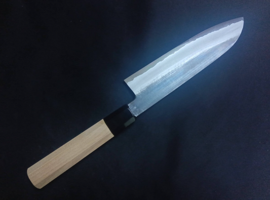 Super acier (Honyaki) Deba 210mm-poli miroir (des deux côtés)