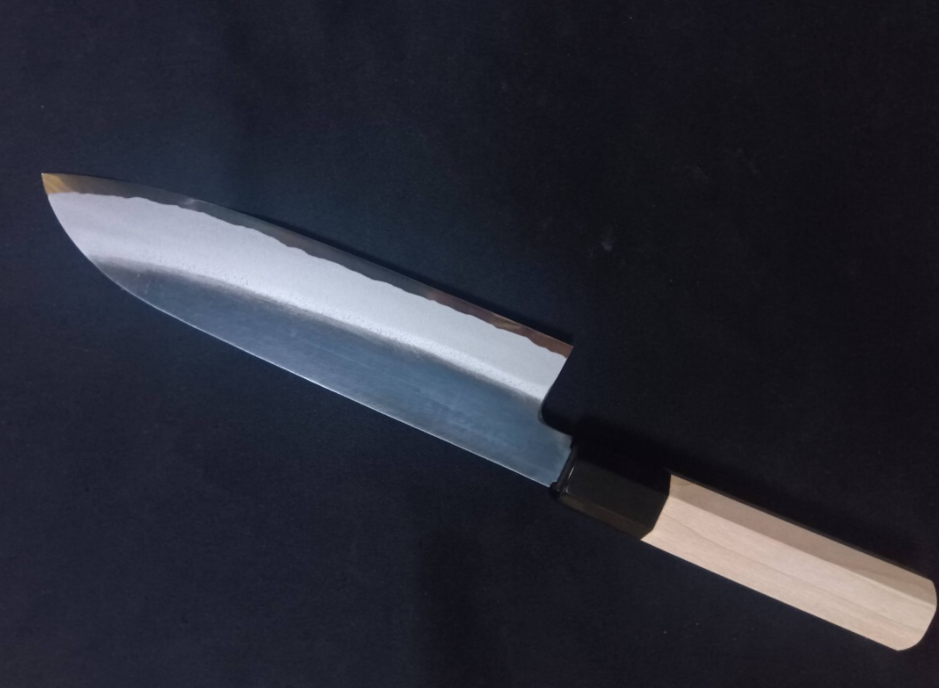 Super acier (Honyaki) Deba 210mm-poli miroir (des deux côtés)