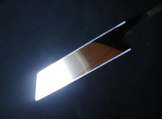 White Steel #2 (Honyaki-Mizuyaki) Mukimono 180mm-Mirror Polished (Both Sides)