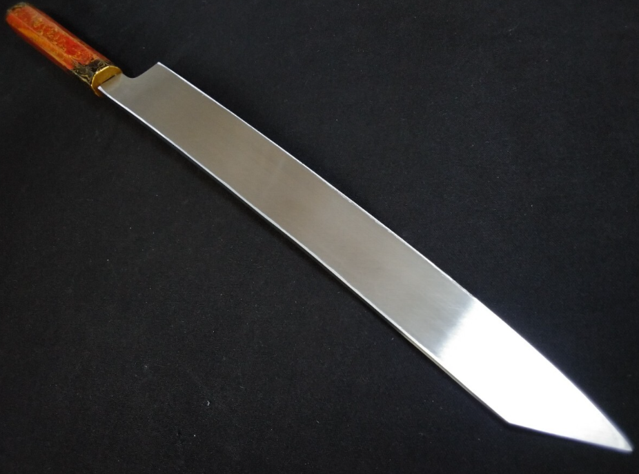 White Steel #2 (Honyaki-Mizuyaki) Yanagiba 300mm-Mirror Polished (one side)