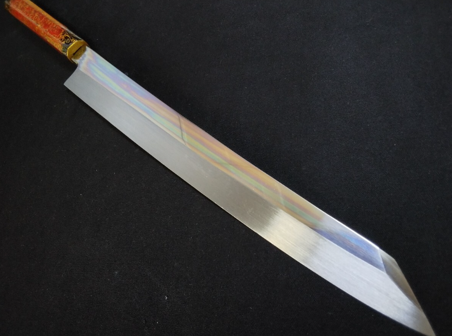 White Steel #2 (Honyaki-Mizuyaki) Yanagiba 300mm-Mirror Polished (one side)
