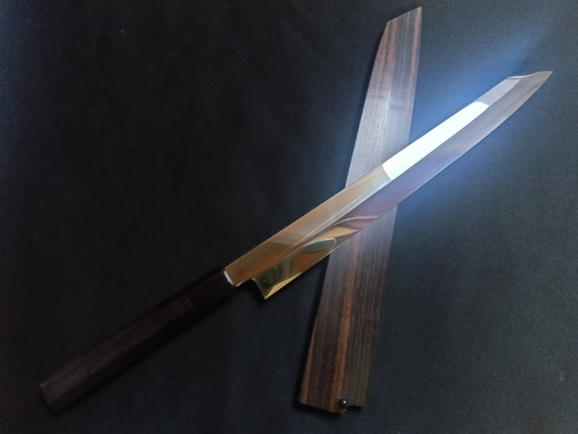 White Steel #2 (Honyaki-Mizuyaki) Yanagiba (Kiritsuke) 300mm-Mirror Polished (one side)