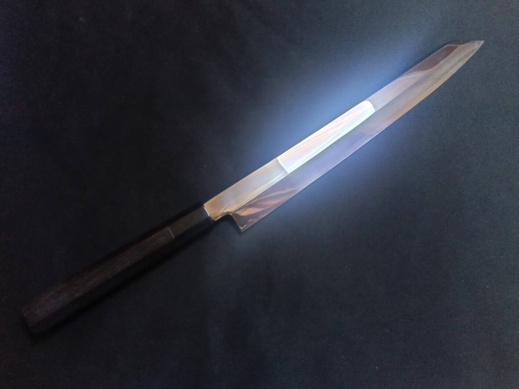 White Steel #2 (Honyaki-Mizuyaki) Yanagiba (Kiritsuke) 300mm-Mirror Polished (one side)