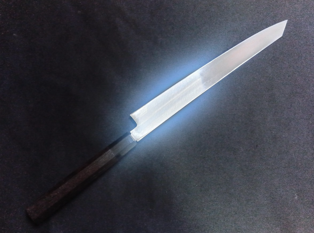 White Steel #2 (Honyaki-Mizuyaki) Yanagiba (Kiritsuke) 300mm-Mirror Polished (one side)