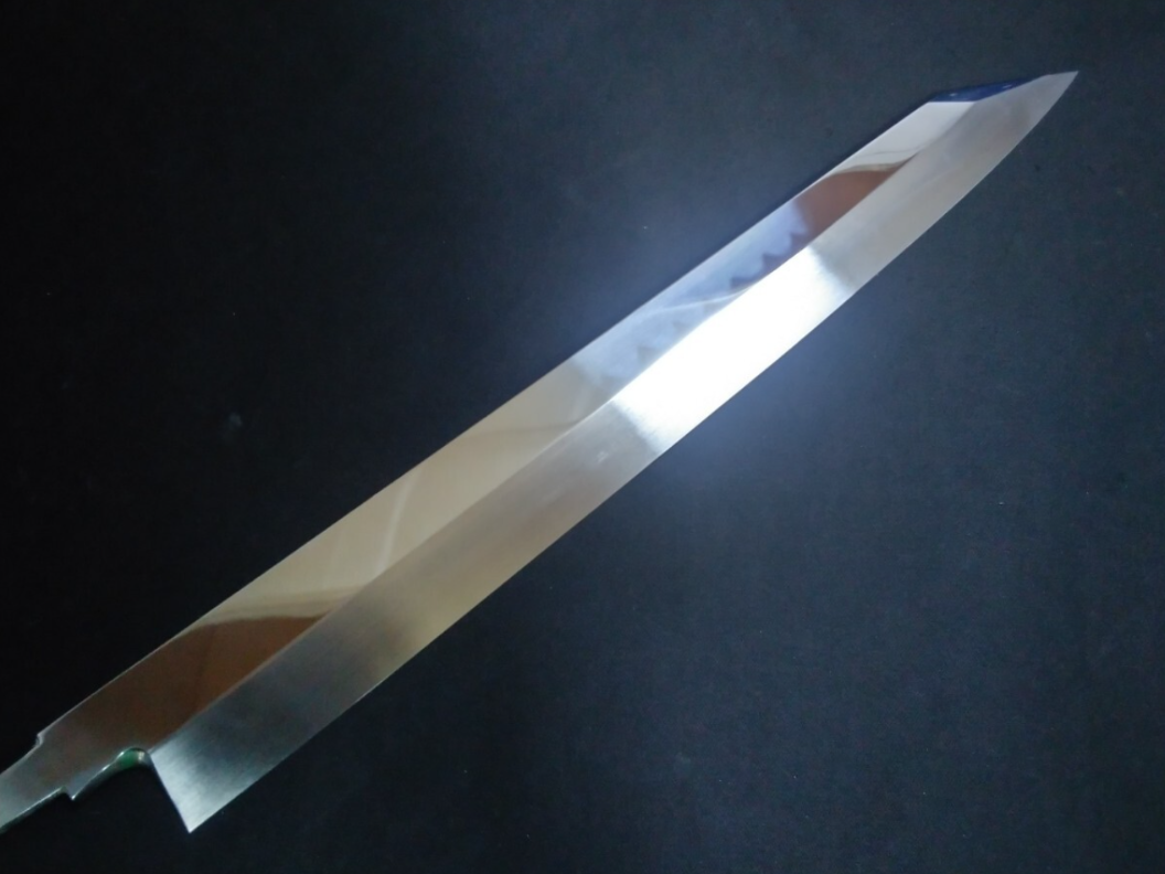 White Steel #2 (Honyaki-Mizuyaki) Yanagiba (Kiritsuke) 330mm-Mirror Polished (one side)