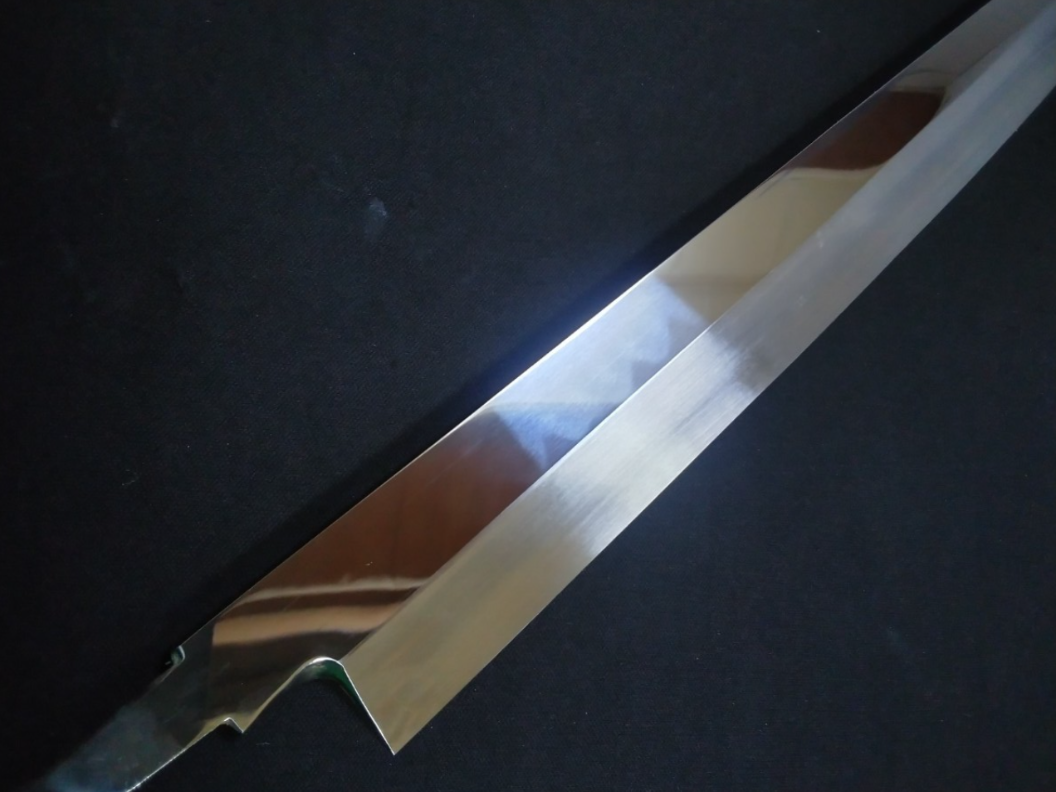 White Steel #2 (Honyaki-Mizuyaki) Yanagiba (Kiritsuke) 330mm-Mirror Polished (one side)